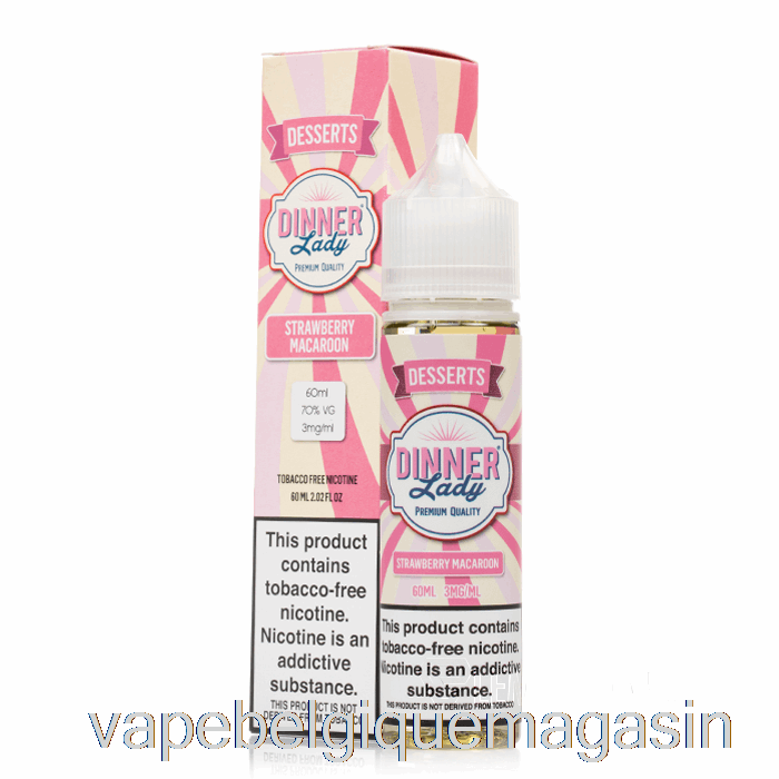 Vape Belgique Fraise Macaron - Vape Dîner Lady E-liquide - 60ml 0mg